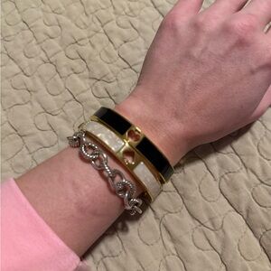 Gold and Mother of Pearl Bangle Bracelet